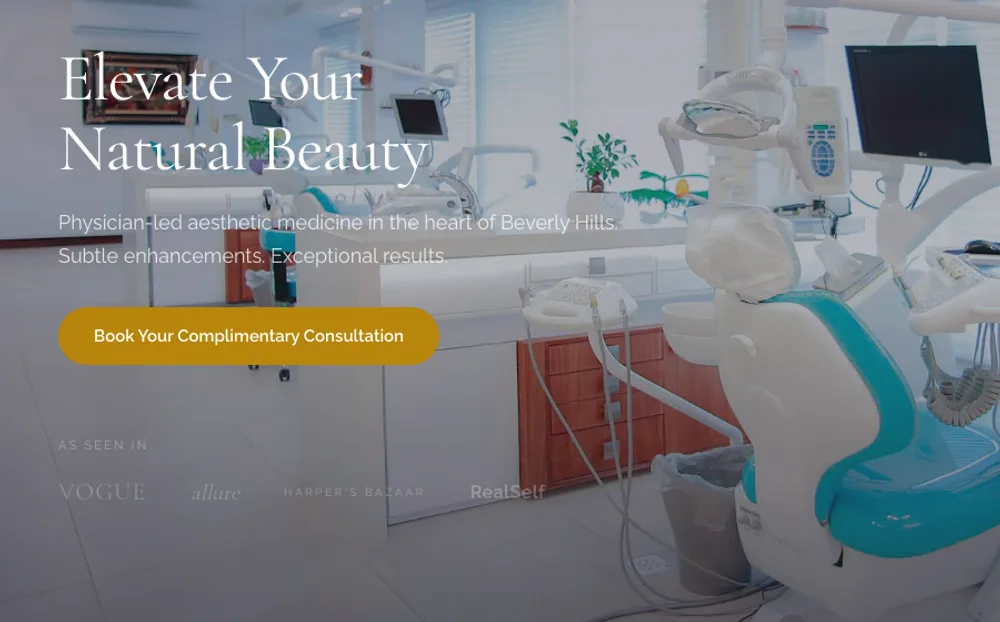 Lumière Aesthetics demo website detail — treatment page design by WebsiteWave