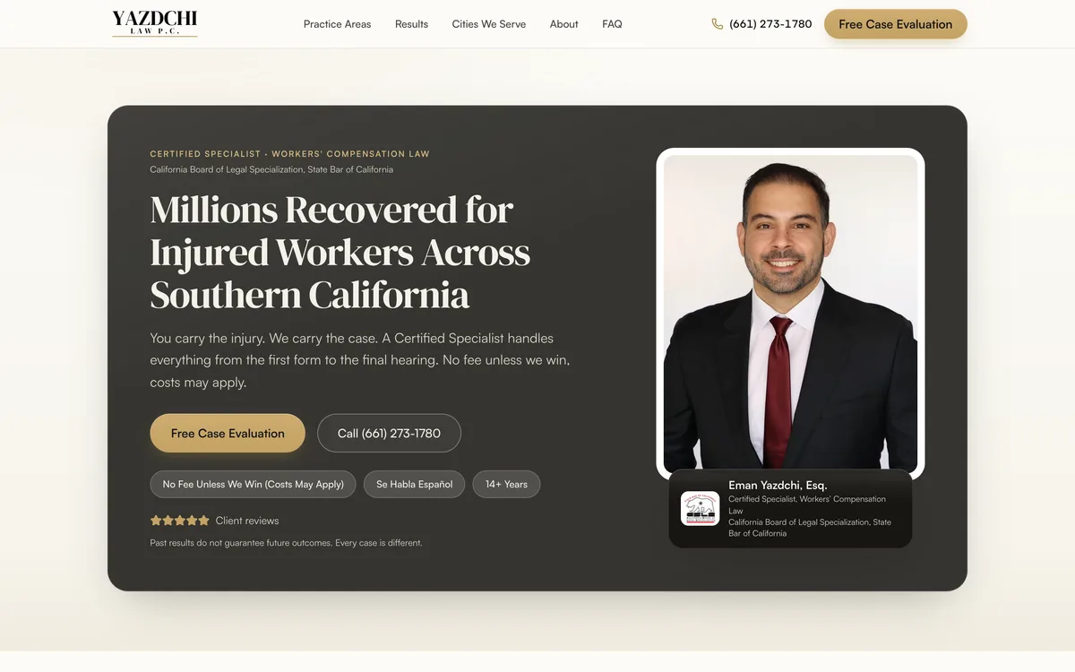 The flagship build — a 2,002-page client site live in Los Angeles
